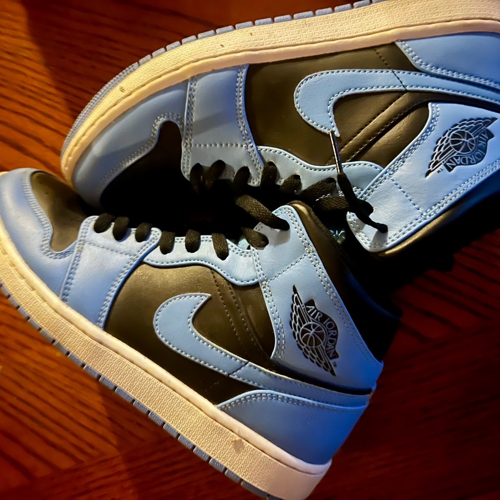 Jordan Black and Blue High Top Sneakers
